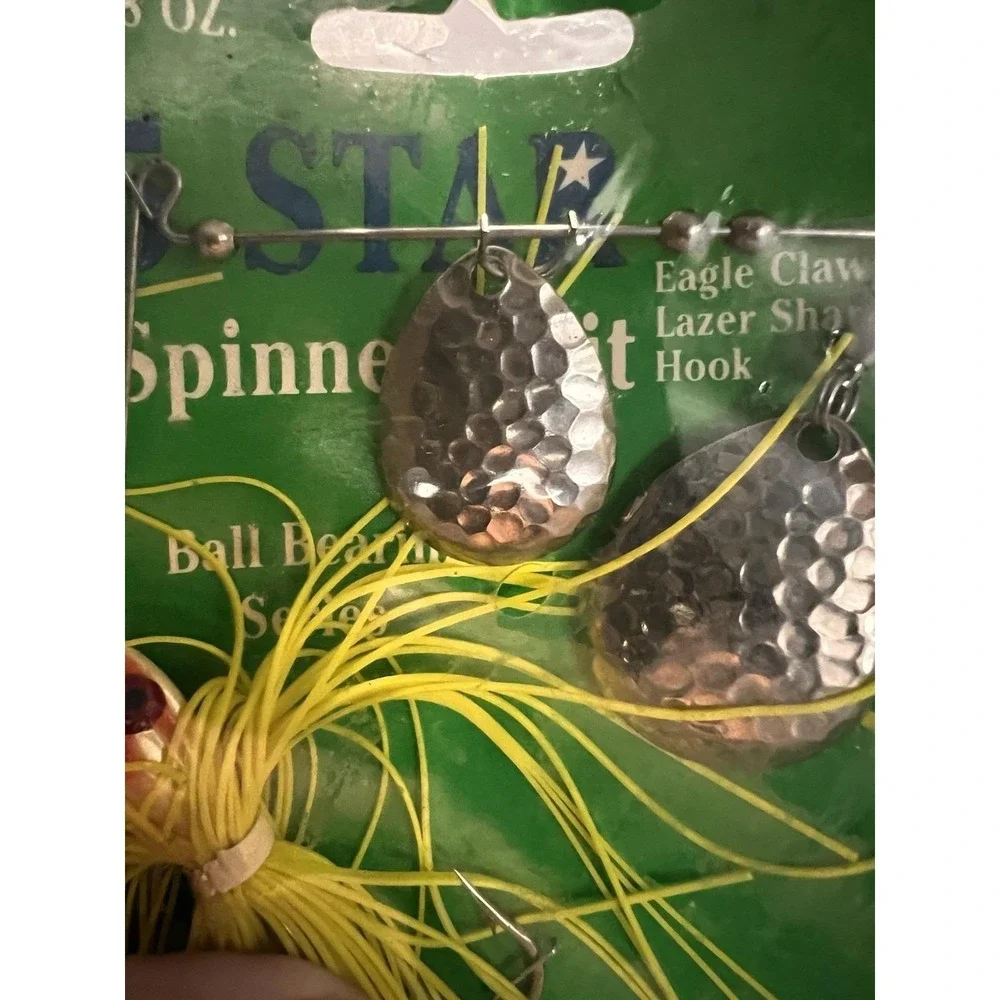 Vintage 5 Star 3/8 Oz Spinnerbait Eagle Claw Lazer Sharp NIP Chartreuse